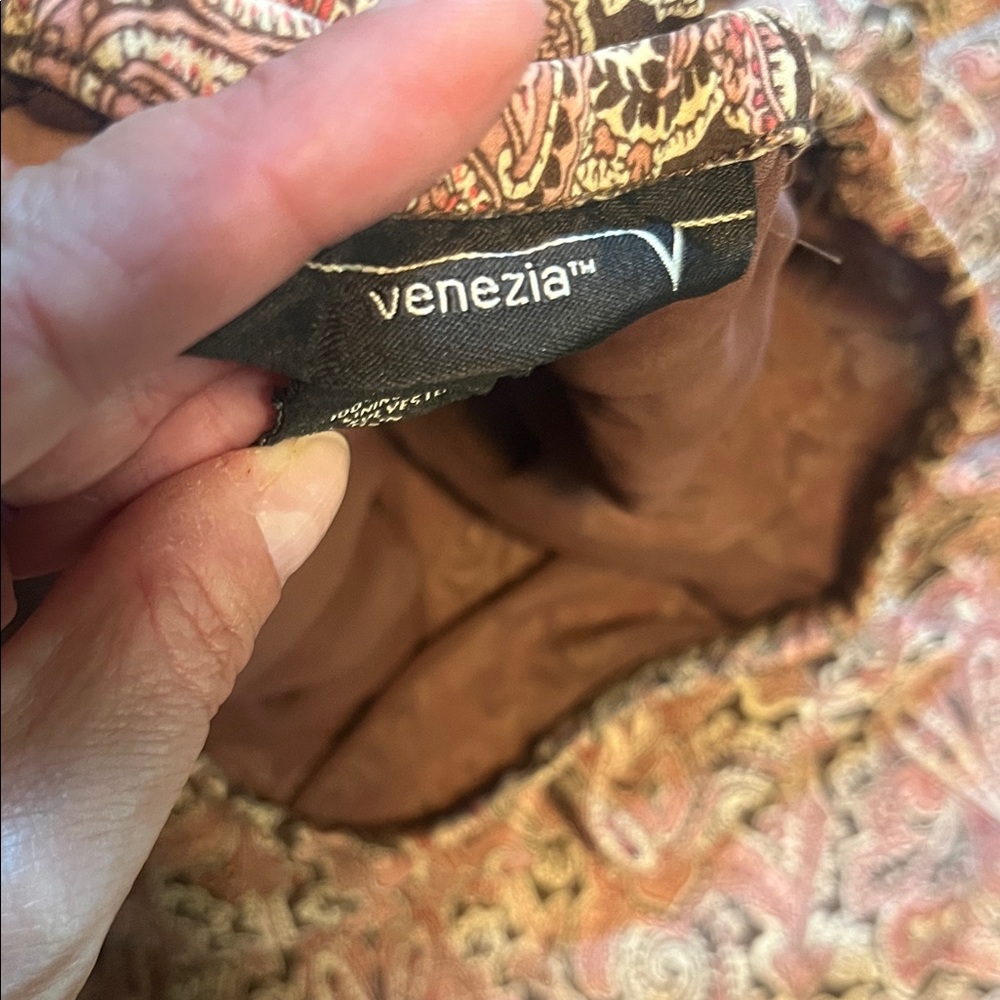 Venezia Paisley Midi Skirt in Pink and Brown - Picture 2 of 4